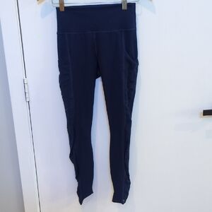 Fabletics PowerHold Mesh Navy Blue Leggings